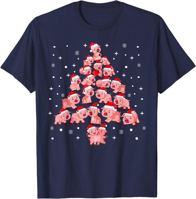 Pig Christmas Tree Funny Pig Lover Gift Idea for Xmas Tree T-Shirt