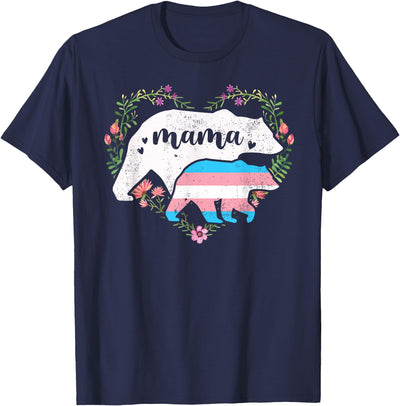 LGBTQ Mama Bear Transgender Flag Gay Equal Rights Trans T-Shirt