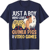 Funny Guinea Pig Gifts For Women Men Kids by DMTRY Just A Boy Who Loves Guinea Pigs and Video Games T-Shirt - Navy Blue