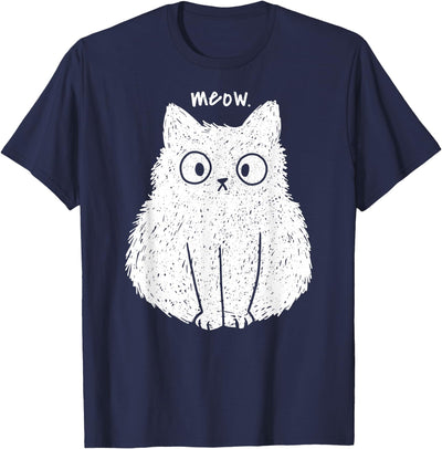 Meow Fluffy White Cat Products Meow Fluffy White Cat – Vintage Funny Cute Kitty T-Shirt