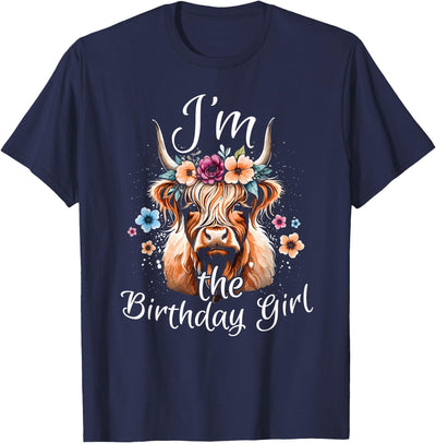 Highland Cow Birthday Party Family Matching I'm the Birthday T-Shirt