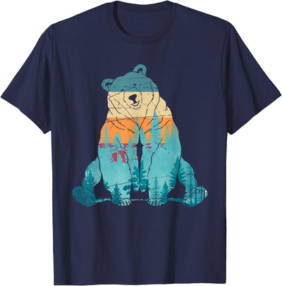 Grizzly Bear Animal of the Forest Nature Brown Bear Retro Brown Bear T-Shirt