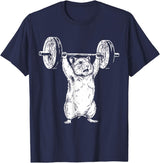Vintage Rat Retro Weight Lifting Gym Hamster Deadlift Funny T-Shirt - Navy Blue