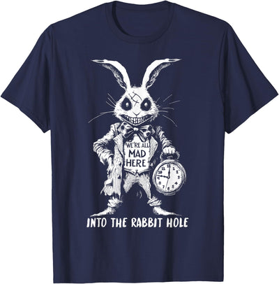 We're All Mad Here Creepy White Rabbit T-Shirt