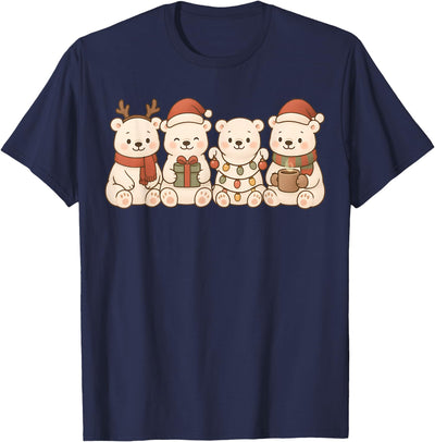 Polar Bears Kids Boys Girls Christmas T-Shirt