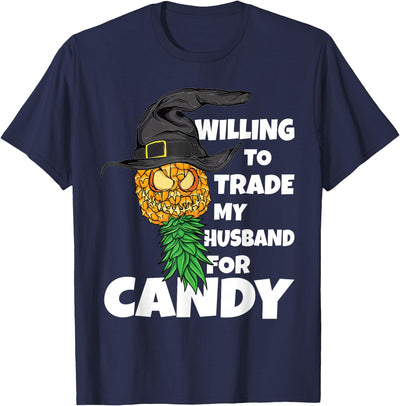 Swinger Upside Down Pineapple Apparel Halloween Trade Husband for Candy Swinger Women Wife T-Shirt