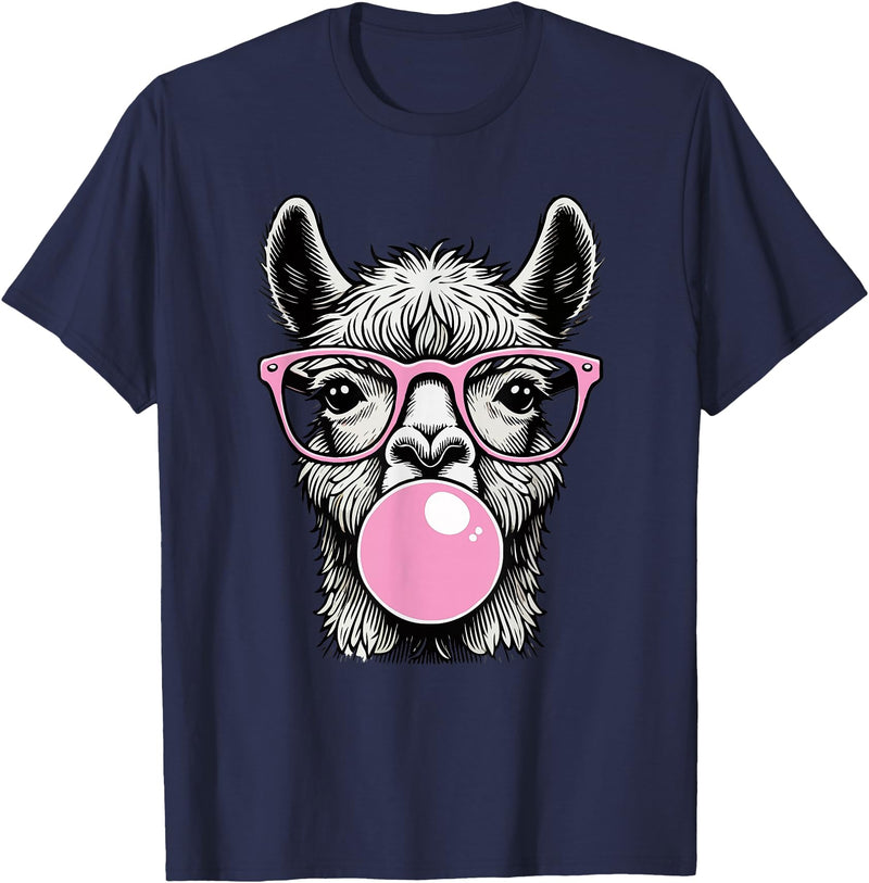 Llama Lovers Funny Animal Tee for Men Women & Kids Cute Llama Shirt for Women Funny Llama Lovers T-Shirt - Navy Blue