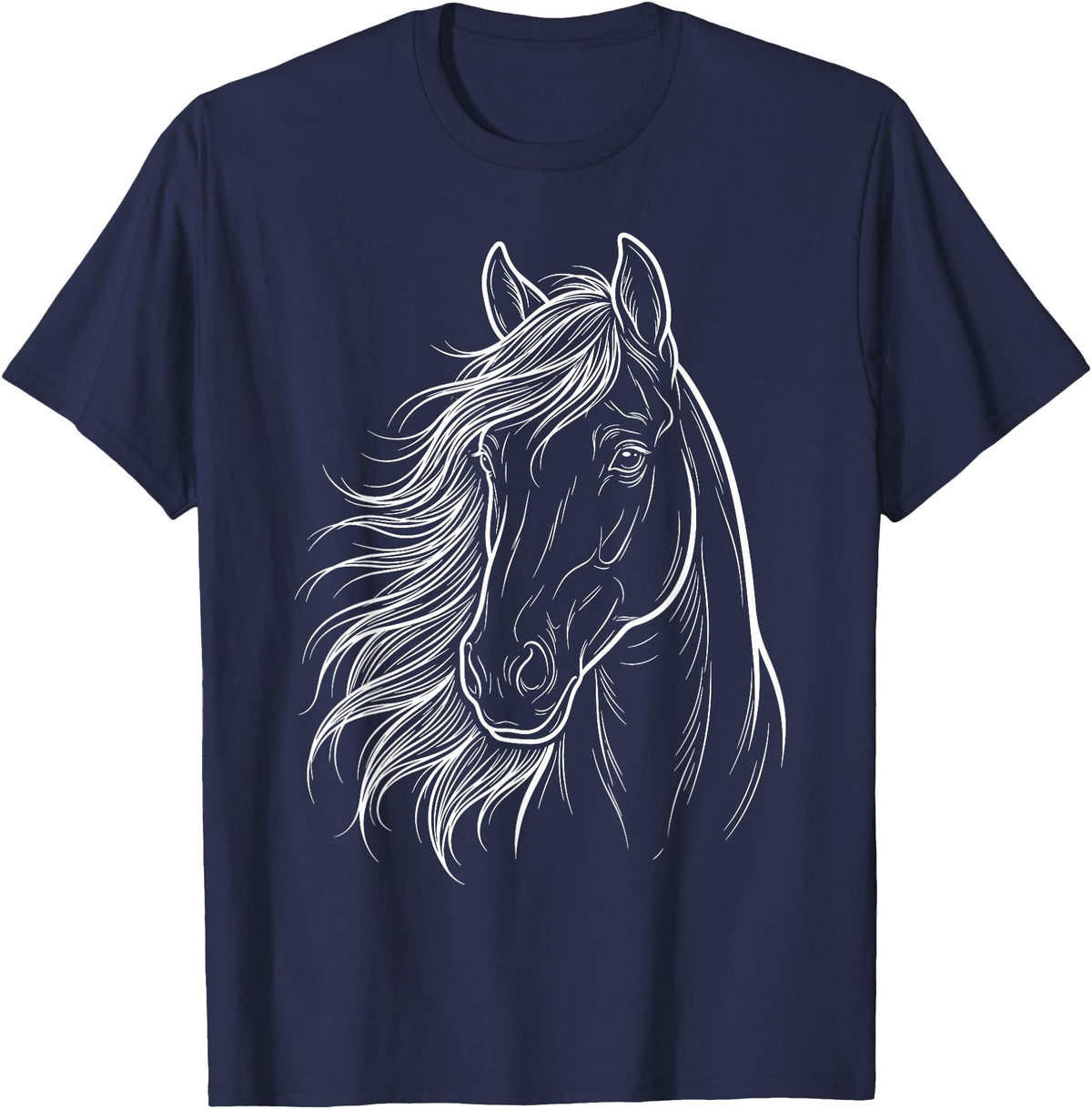 Elegant Horse Silhouette tee for Horse Lovers Cute & Elegant Horse Silhouette Art for Horse Lovers T-Shirt - Navy Blue