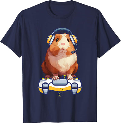Funny guinea pig and Video Gamer Lover fluffy cavy Gamers T-Shirt