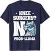 Llama Alpaca Lover Gifts Knee Surgery No Prob-llama Llamas Animal Lover T-Shirt - Navy Blue