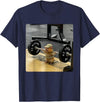 Hamster Deadlift Training Funny Cute Rat Weightlifting Meme T-Shirt - Navy Blue
