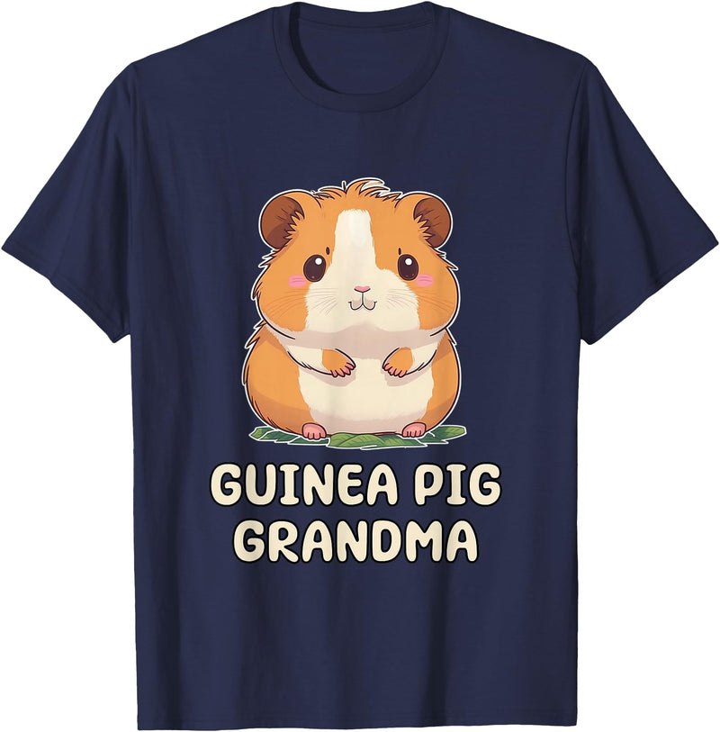 Best & Fun Guinea PIg Designs Funny, Cute Guinea Pig Grandma Grandmother Nana T-Shirt - Navy Blue