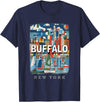 Buffalo New York Waterfront Wonder Buffalo New York NY Waterfront Wonder SD391 T-Shirt - Navy Blue