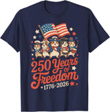 Hamsters 250 Years Revolutionary War Parade 1776 2026 July 4 T-Shirt - Navy Blue