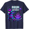 Llama Pinata Birthday Family Decorations Bruh Its My Birthday Llama Pinata Boy Girl Family Party Bday T-Shirt - Navy Blue