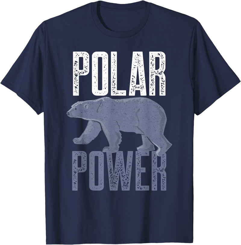 Polar Bear Power Gifts & Apparel Polar Bear Power T-shirt For Bear Lovers Kids Women Men T-Shirt - Navy Blue