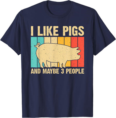 Funny Pig For Men Women Farm Animal Swine Vintage Pig Lovers T-Shirt