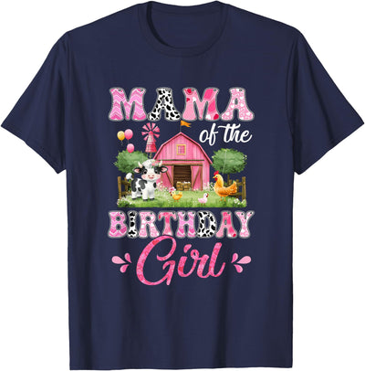 Cow First Birthday Girl Family Mama of the 1st Birthday Cow T-Shirt