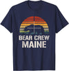 Funny Bear Hunting Clothing Bear Hunter Vintage Sunset Bear Hunting Group Maine T-Shirt - Navy Blue