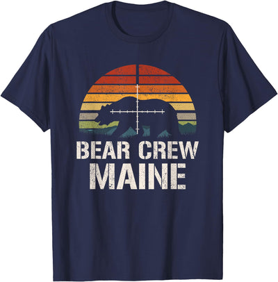 Bear Hunter Vintage Sunset Bear Hunting Group Maine T-Shirt
