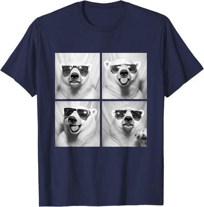 Funny Polar Bears with Sunglasses Cool Ice Bears Humor Meme T-Shirt