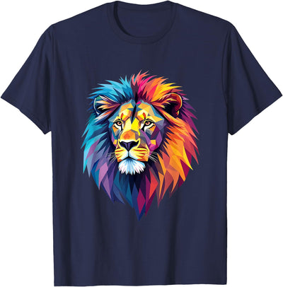 Colorful Geometric Lion | Lion Graphic for men, women, teens T-Shirt