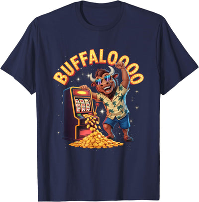 Cow Lucky Buffalo Casino Slot Machine Gambling Gambler Funny T-Shirt
