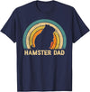 Hamster Dad Father's Day Vintage Style Hamster Dad Daddy T-Shirt - Navy Blue