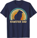 Hamster Dad Father's Day Vintage Style Hamster Dad Daddy T-Shirt - Navy Blue