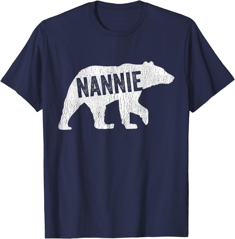 Matching Family Bear by Foxio Nannie Bear Matching Family Camping Bear Funny Nannie T-Shirt - Navy Blue