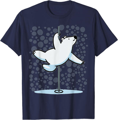 Funny Polar Bear Pole Dancing Animal Cute Cool Wordplay Snow T-Shirt