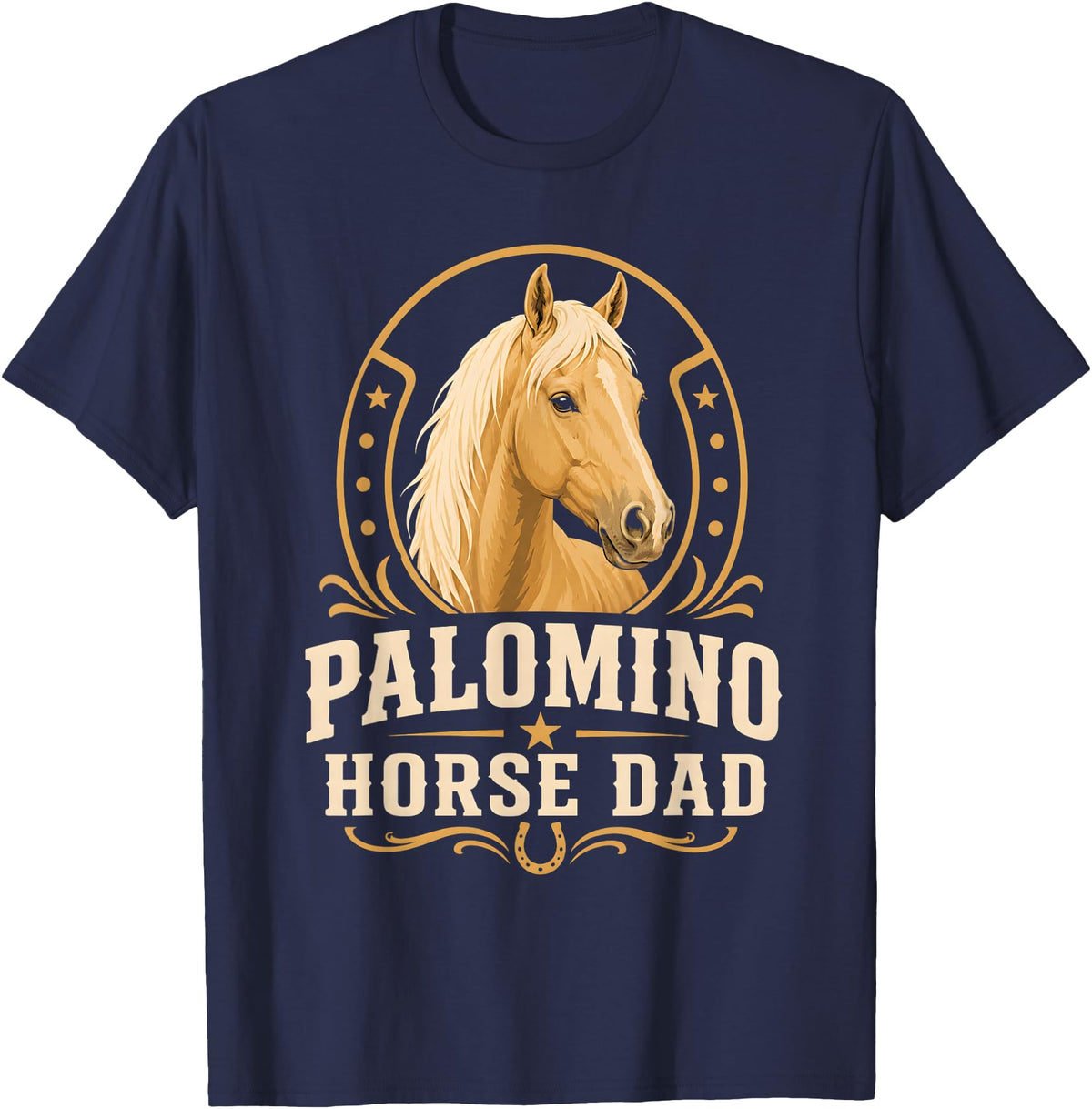 Palomino Dad Gifts and Apparel Palomino Horse Dad T-Shirt - Navy Blue