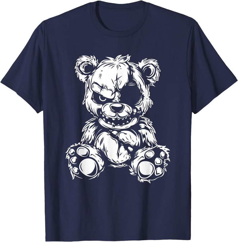 Halloween Killer Teddy Bear Horror Teddy Bear T-Shirt, Small, Black - Navy Blue