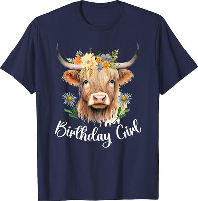 Matching Family Highland Cows Cow Birthday Girl Mother Girl T-Shirt