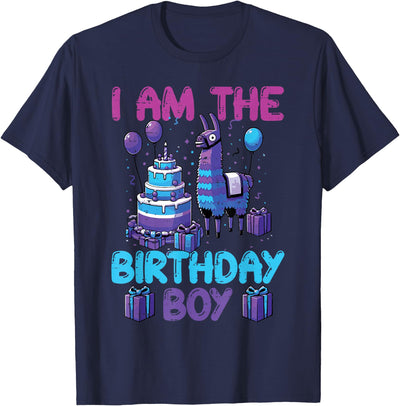 Birthday Party Shirts For Men Women Kids I Am The Birthday Boy Llama Pinata Bday Party Boys Kids T-Shirt