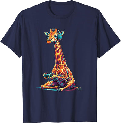 Giraffe Gaming Animal Video Games Funny Giraffe T-Shirt