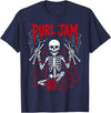Bone Knitting Co. Purl Jam Skeleton Knitting Craft Lover Funny Design T-Shirt - Navy Blue