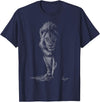 black animals art Lion Scribble Black Art for Lover Lions King of Animals T-Shirt - Navy Blue