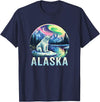 Alaska Cruise Trip Alaska Northern Lights Aurora Viewing Vacation Alaska Trip T-Shirt - Navy Blue