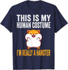 This is My Human Costume I'm Really A Hamster Halloween Kids T-Shirt - Navy Blue
