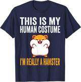 This is My Human Costume I'm Really A Hamster Halloween Kids T-Shirt - Navy Blue