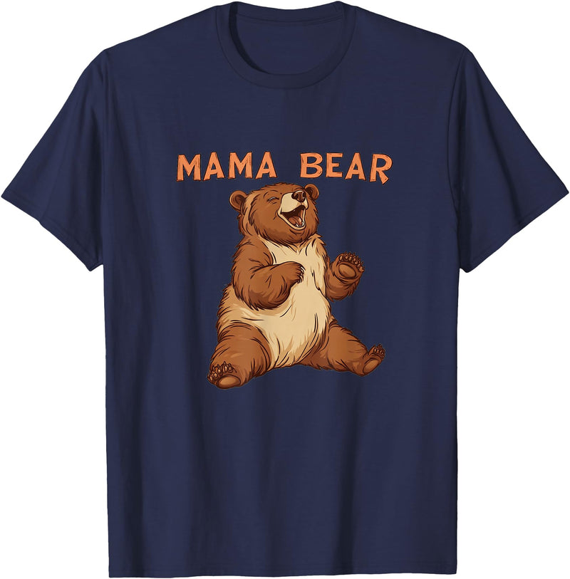 Happy Mama Bear Cool Vibes with Mama Bear Costume T-Shirt - Navy Blue