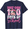 Holy Cow 100 Days of School Teachers Students Girls Women T-Shirt - Navy Blue
