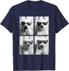 Funny Animal Photography Clothing Co. Baby Polar Bears with Sunglasses Cute Bear Cubs Photo Booth T-Shirt - Navy Blue