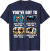You've got to know when to hold'em tee Cow tee You've Got to Know When to Hold'em Retro Funny Cow T-Shirt - Navy Blue