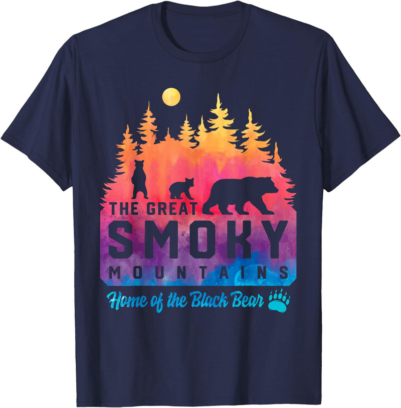 Great Smoky Mountain Vacation Souvenir Apparel Great Smoky Mountains Tie Dye T-Shirt - Navy Blue