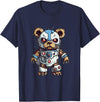 Aesthetic Teddy Bear Streetwear Designs for Men Robot Teddy Bear, Hip Hop Teddy Bear, Cyborg Teddy Bear T-Shirt - Navy Blue