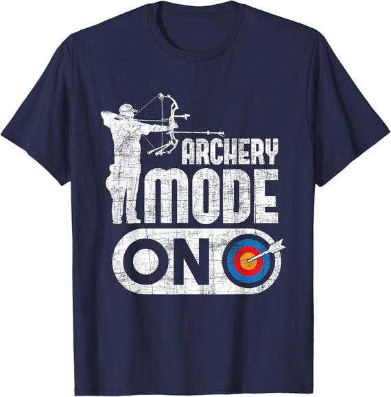 Archery Mode On - Bowhunter Archer Bowman Bowhunting T-Shirt - Navy Blue