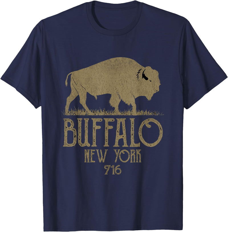 B-LO WNY Gift Ideas Buffalo NY Stuff Merch BFLO WNY Clothing Area Code 716 Buffalo New York T-Shirt - Navy Blue