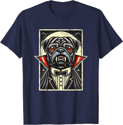 Haunted Spooky Halloween Gifts Halloween Vampire Pug Pugs T-Shirt